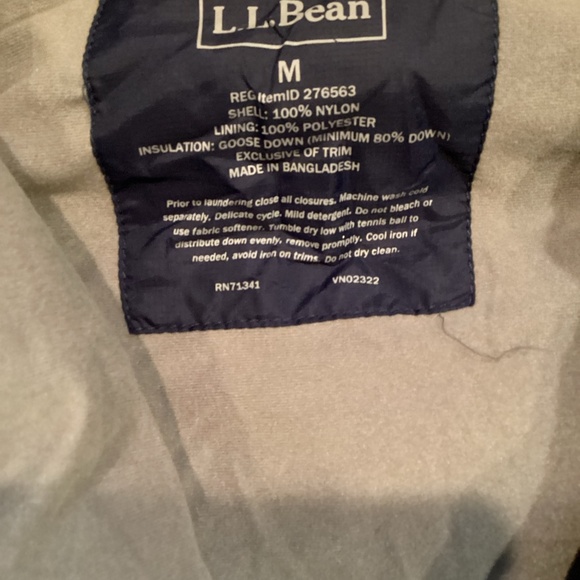 LL Bean Womens Down Vest Navy Blue Sz M - Picture 3 of 6